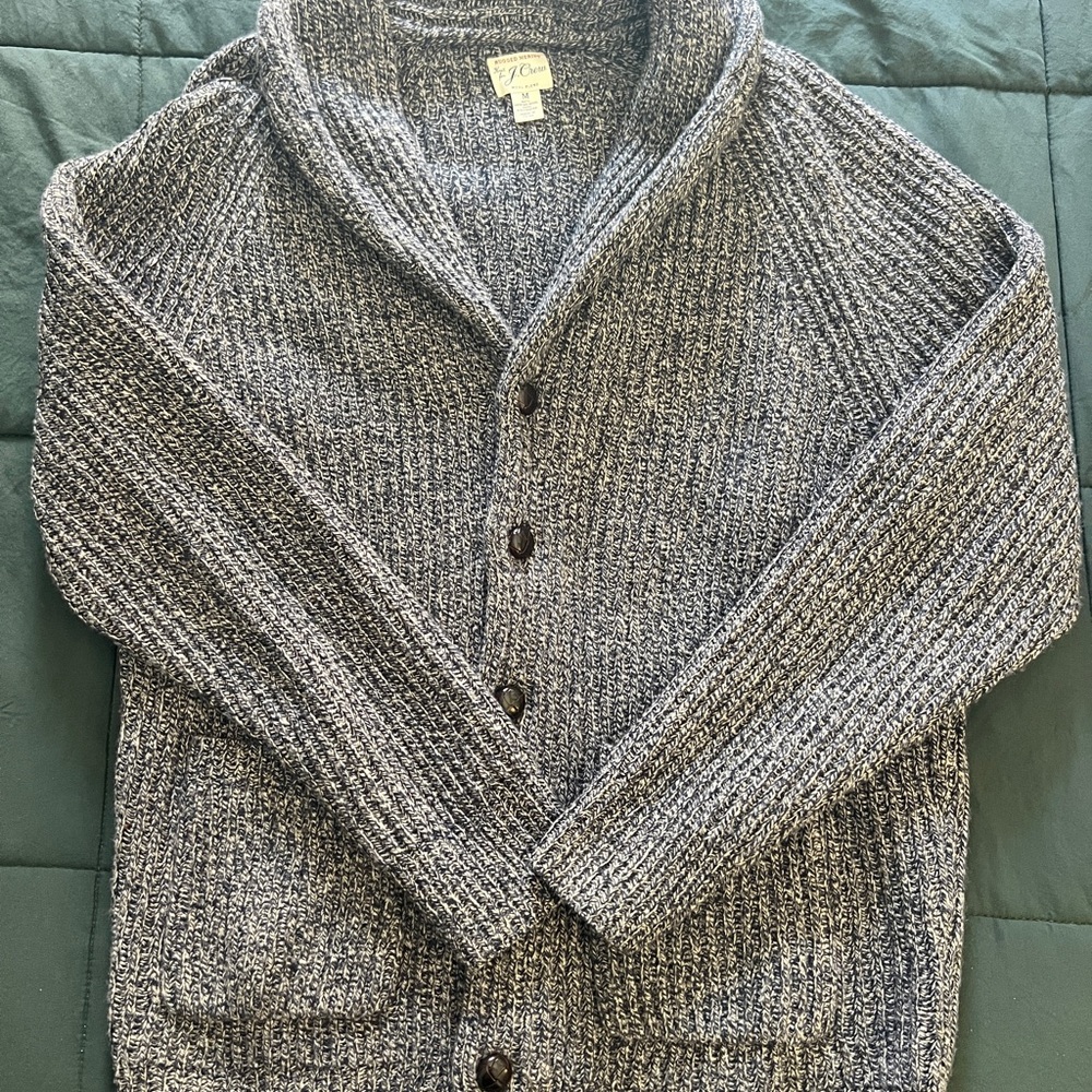 Men's Medium J. Crew Blue/Grey Cardigan
